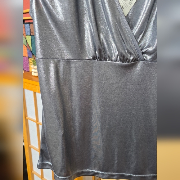 NWT Ann Taylor metallic silver top size medium - Picture 6 of 14